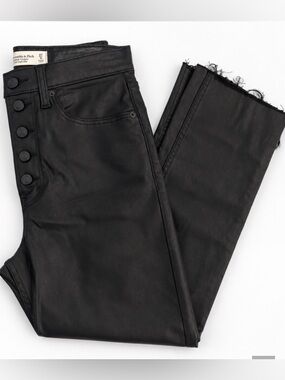 Abercrombie & Fitch Ultra High Rise Cropped Flare Black Size 27